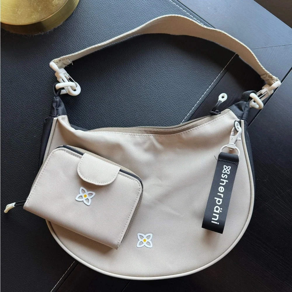 NWOT Sherpani Mina Crossbody and Barcelona Wallet, color Con Leche - Picture 1 of 5